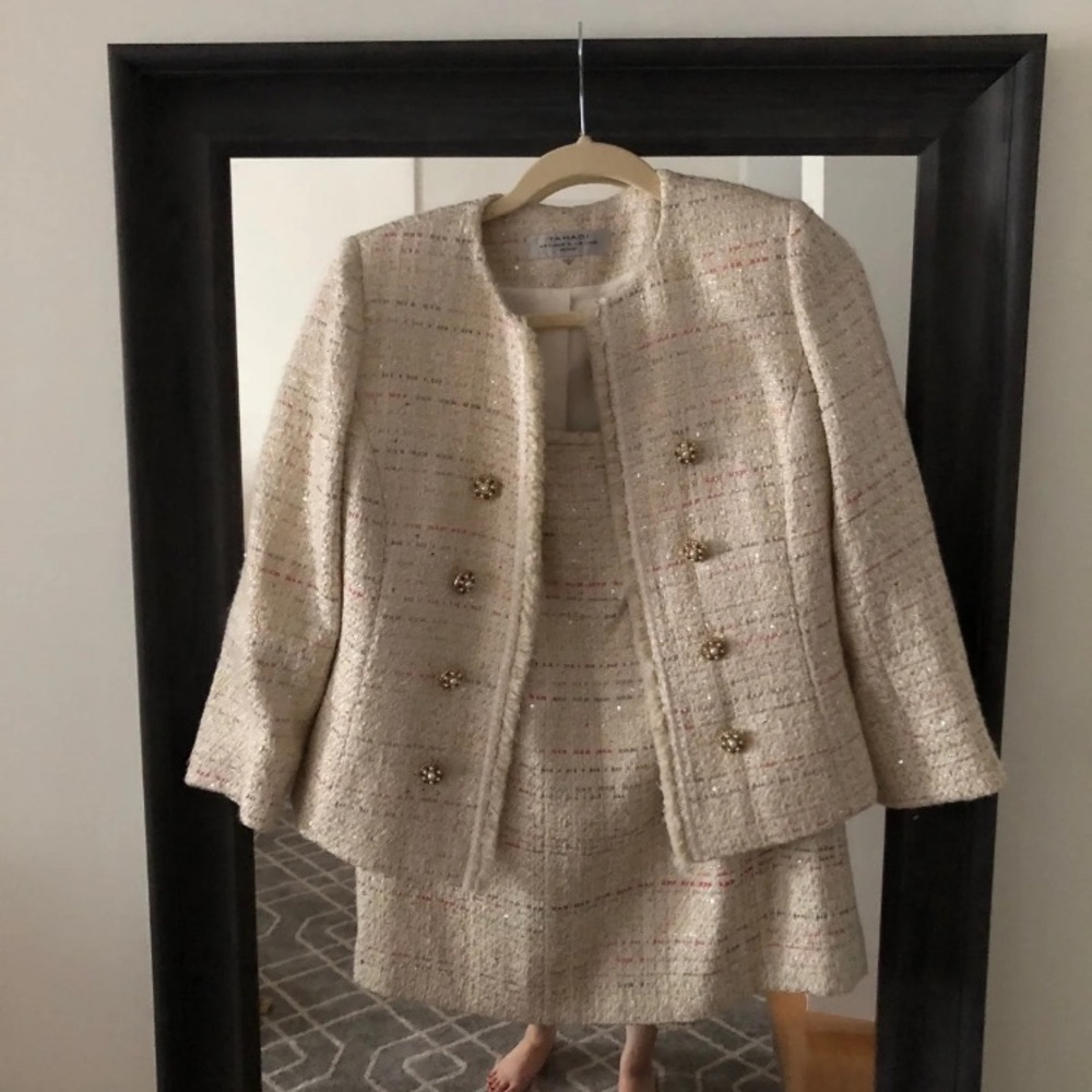 Tweed jacket and skirt set